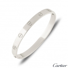 Cartier White Gold Plain Love Bracelet Size 20 B6035420 Cartier White Gold Plain Love Bracelet Size 20 B6035420